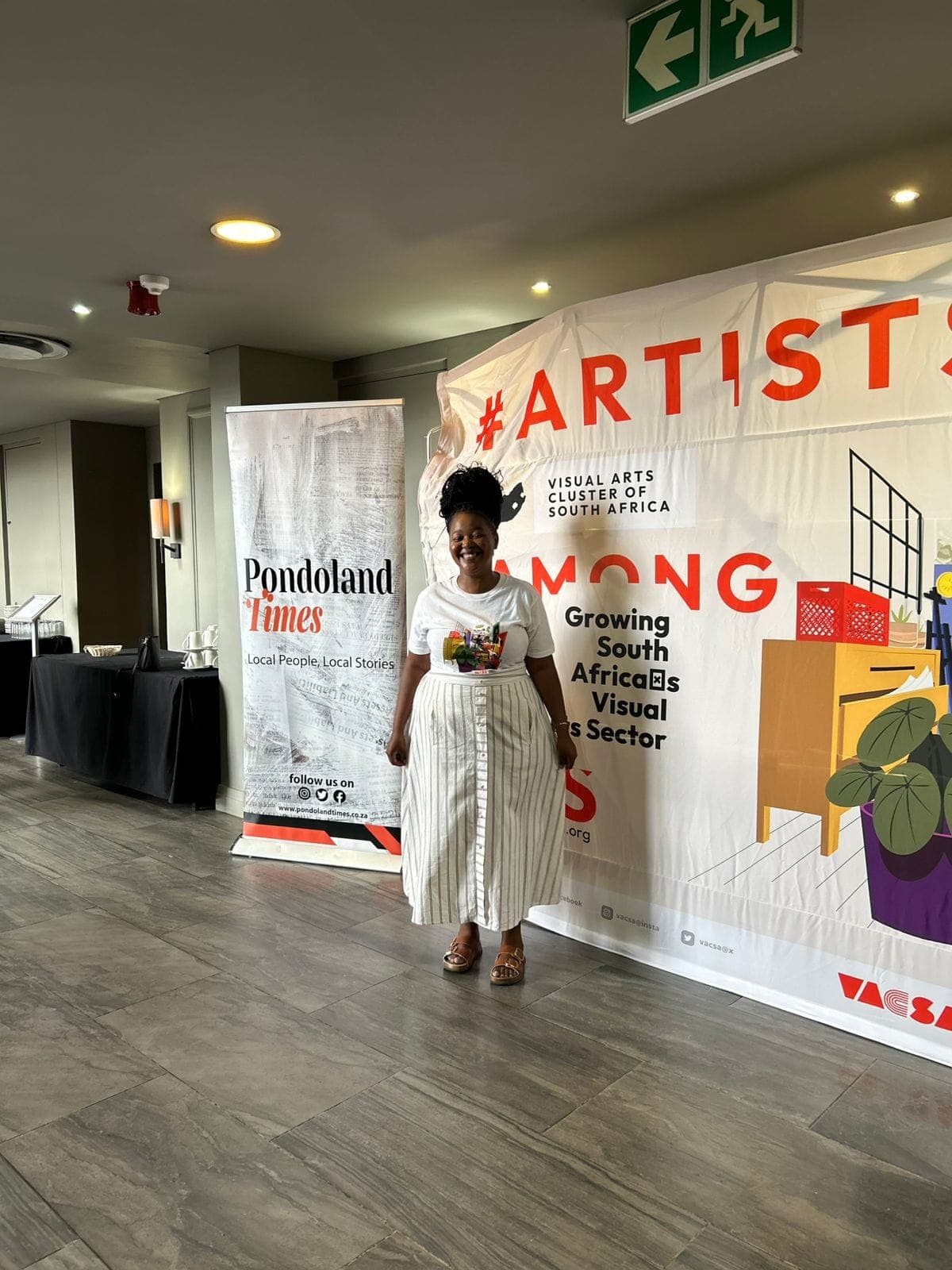 Artist at Artists Among Us banner, Eastern Cape